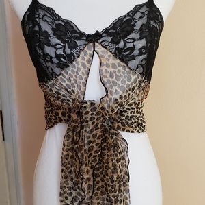 Victoria's Secret animal print and lace babydoll